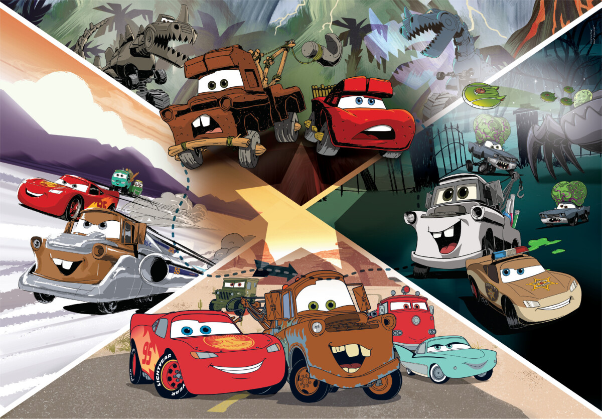 Disney Puslespil - Cars - Maxi Super Color - Clementoni - 104 Brikker