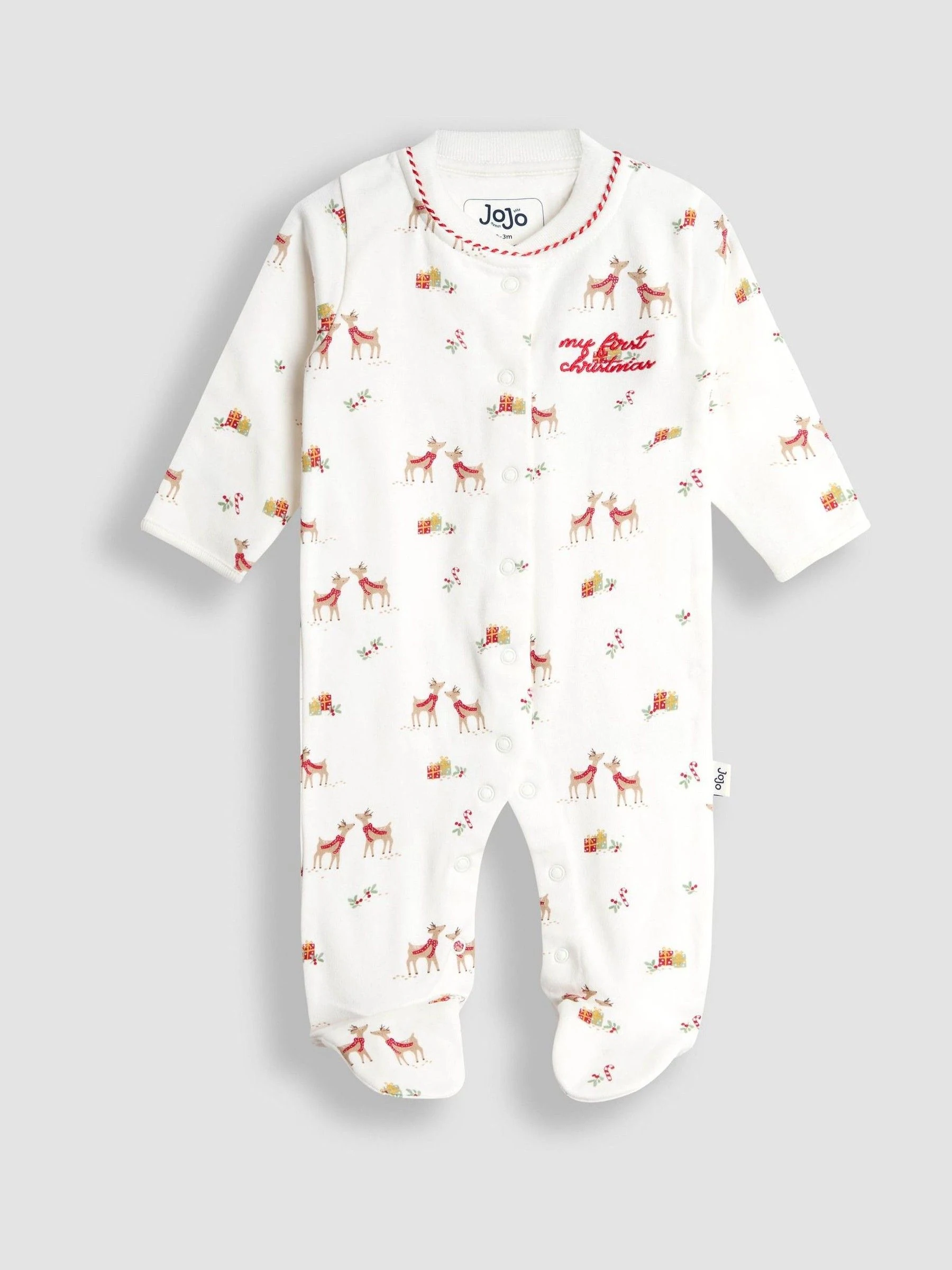 JoJo Maman Bébé Kerstmis Rendieren Print Pyjama