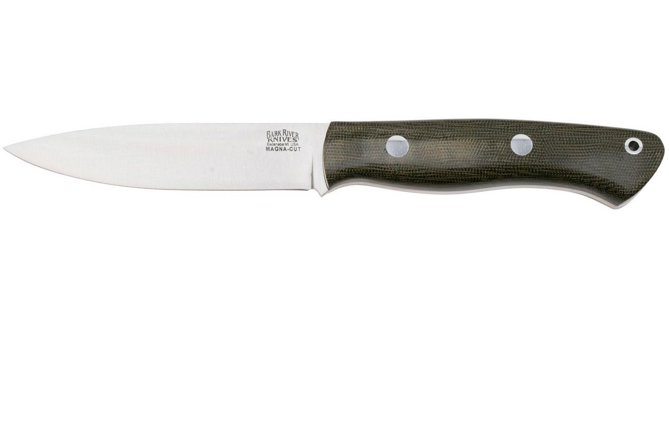 Bark River Aurora CPM MagnaCut, Green Canvas Micarta, bushcraftmes
