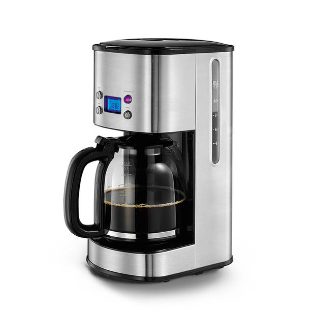 Blokker filterkoffiezetapparaat BL-20003 met LCD-scherm zilver 1,5L