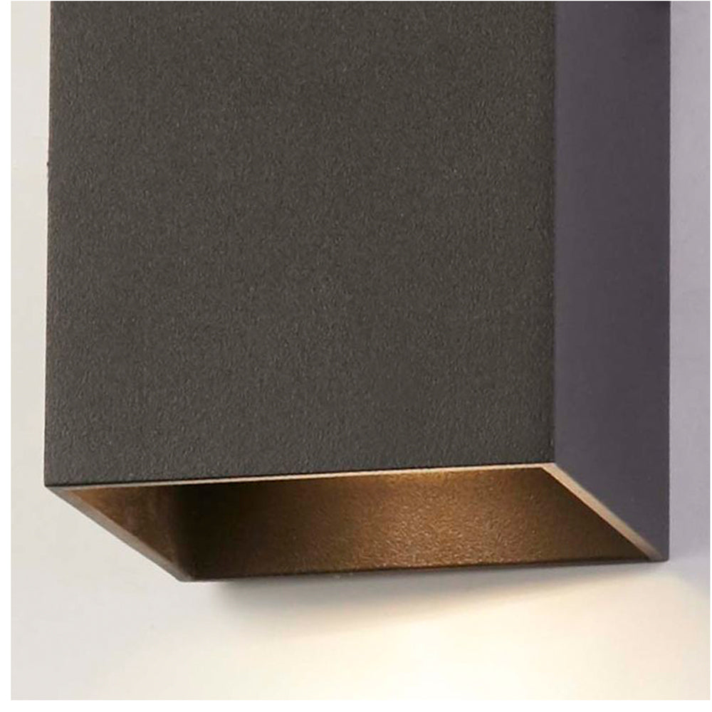 Searchlight Wall Wandlamp Vierkant - H 15,4 cm - Zwart
