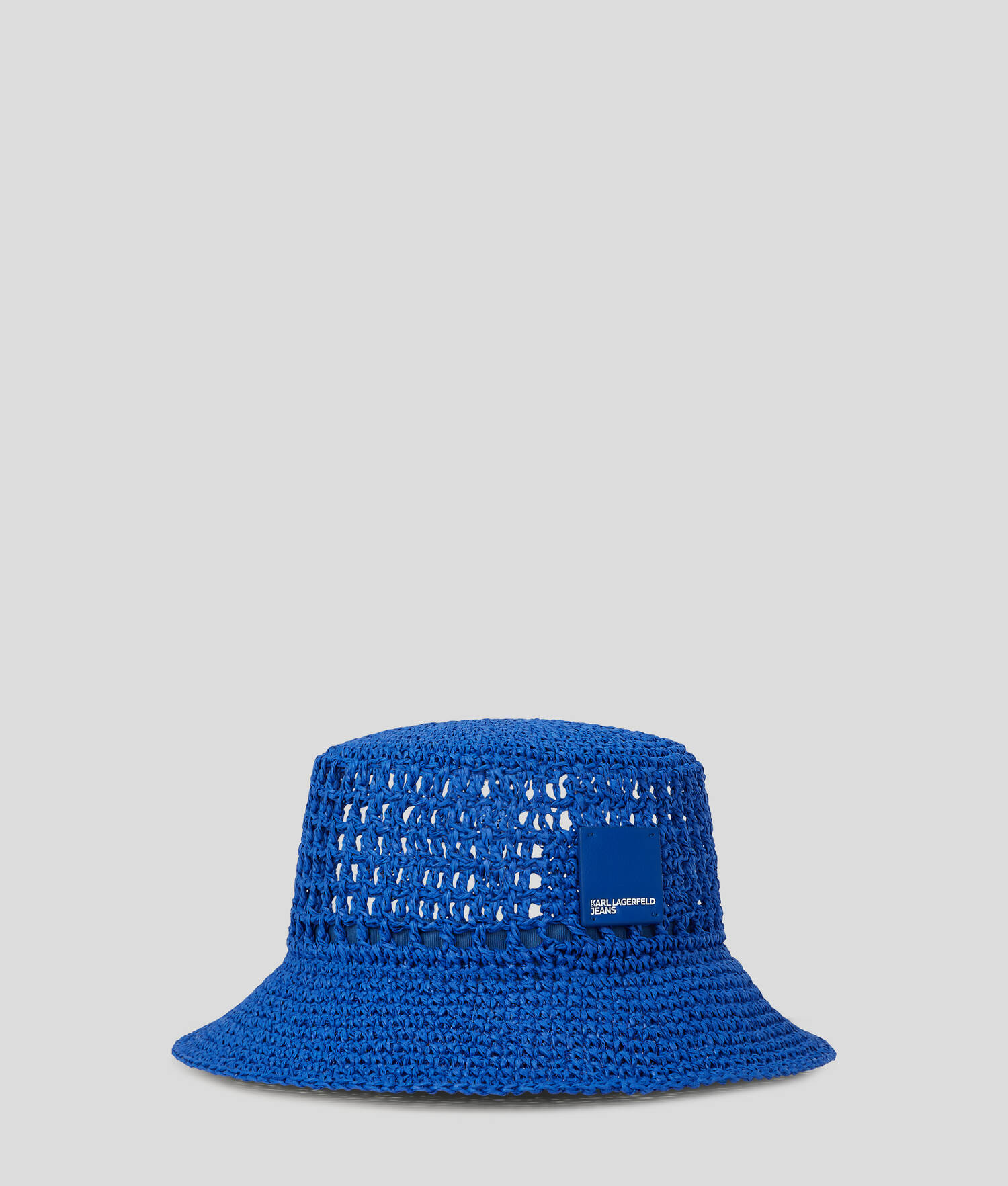 BOB EN RAPHIA AVEC LOGO CARRÉ - Bleu KLJ