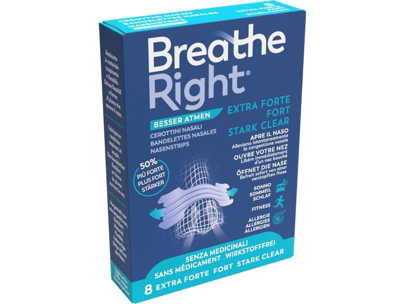 Breathe Right Nasenpflaster Extra Clear 8 Stück Nasenstrips