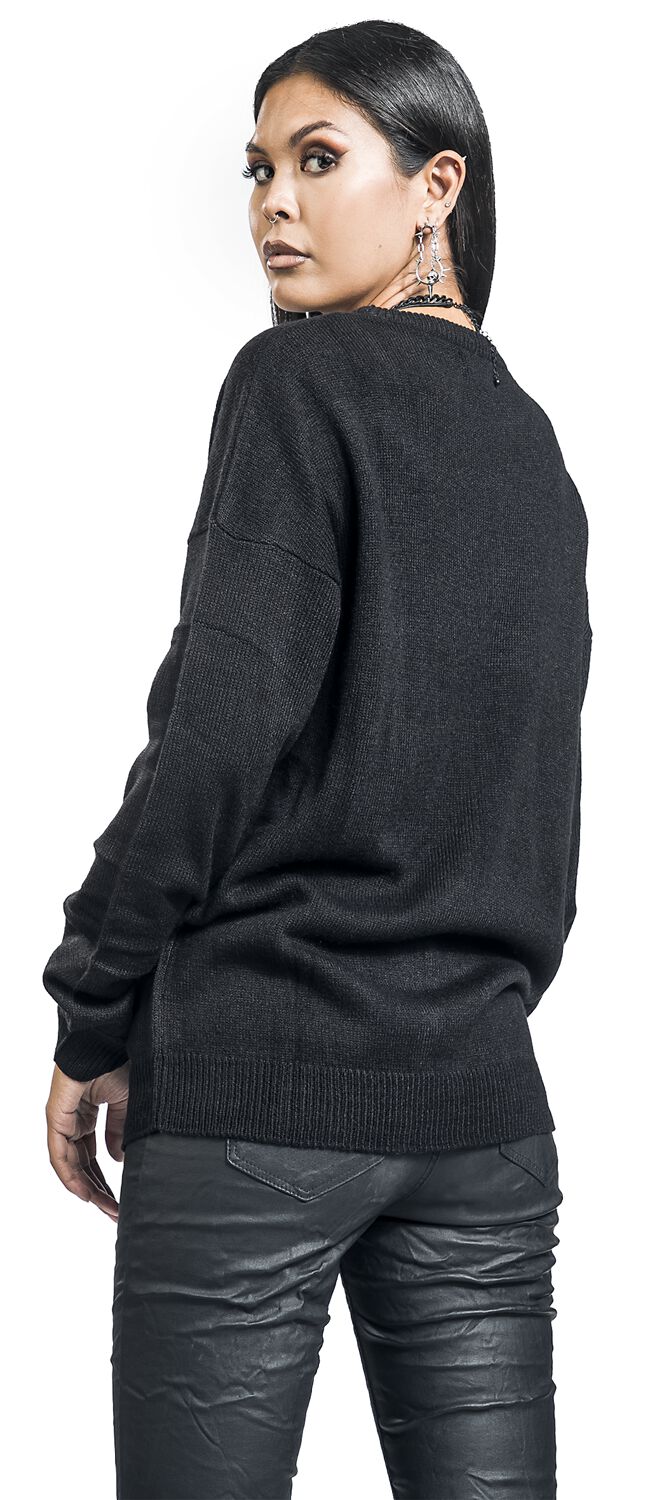 Pull avec large croix | Gothicana by EMP Pull tricoté