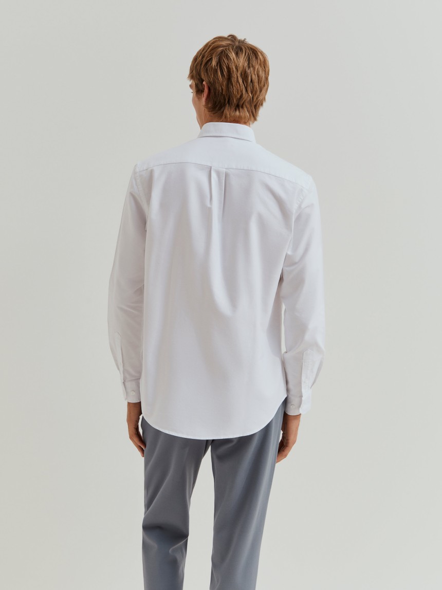 Camisa oxford regular fit em algodão