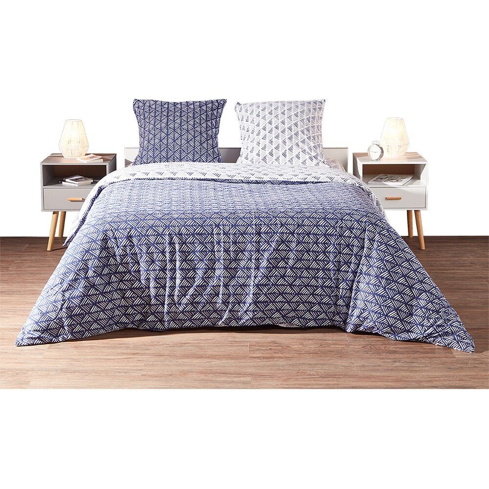 Parure de lit 2 places flanelle motif graphique