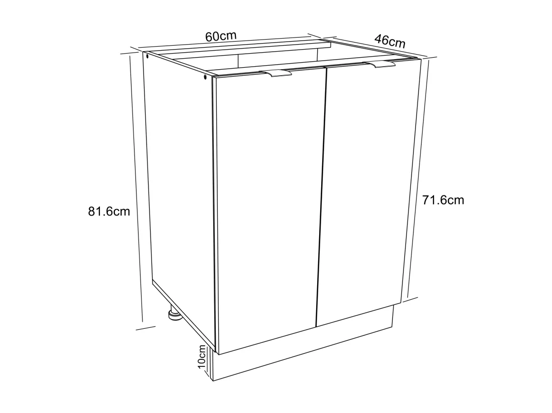 Armoire de cuisine L 60 cm Armoire basse Fasola
