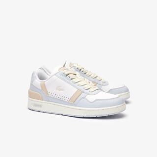Sneakers T-Clip femme en cuir avec monogramme Sneakers - Blanc - Lacoste - Femme