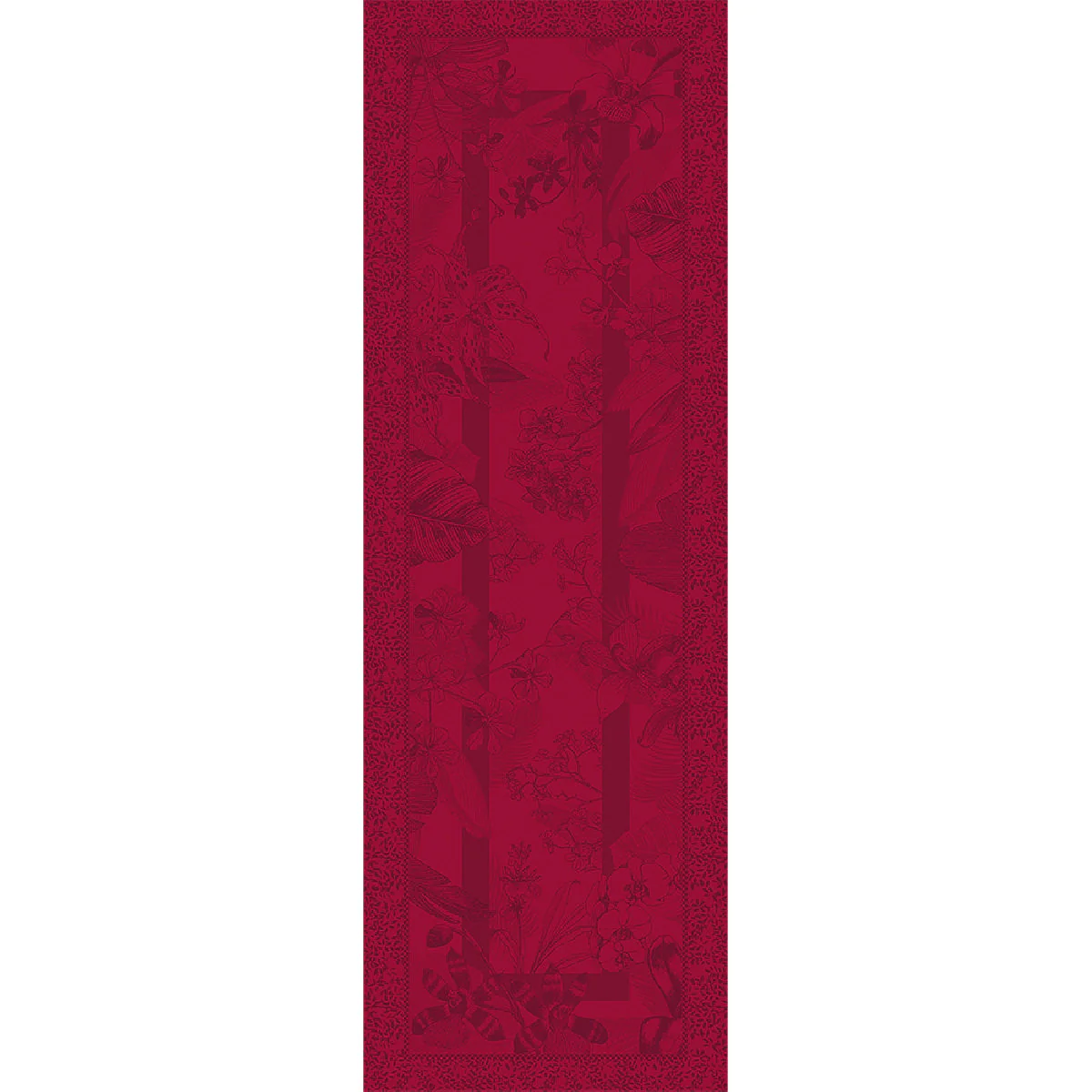 Chemin de table antitache déperlant pur coton bordeaux 60X180 Garnier