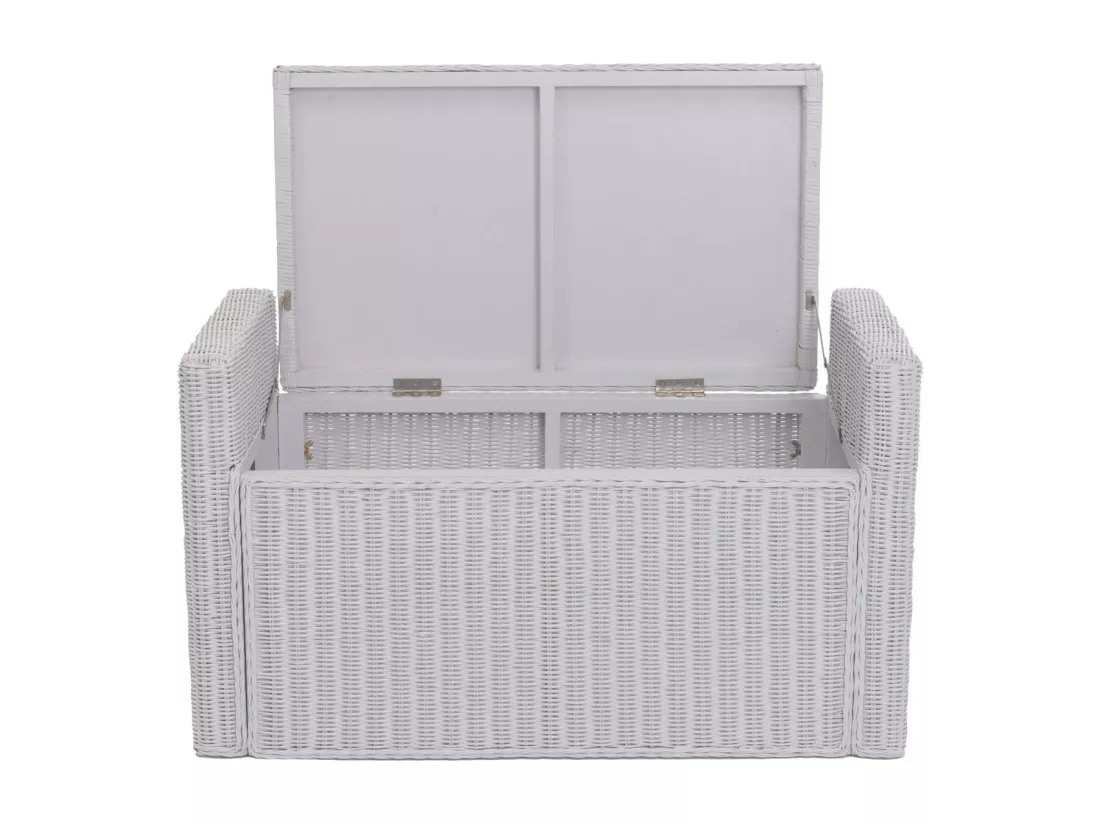 Coffre de rangement Genua Rattan, blanc