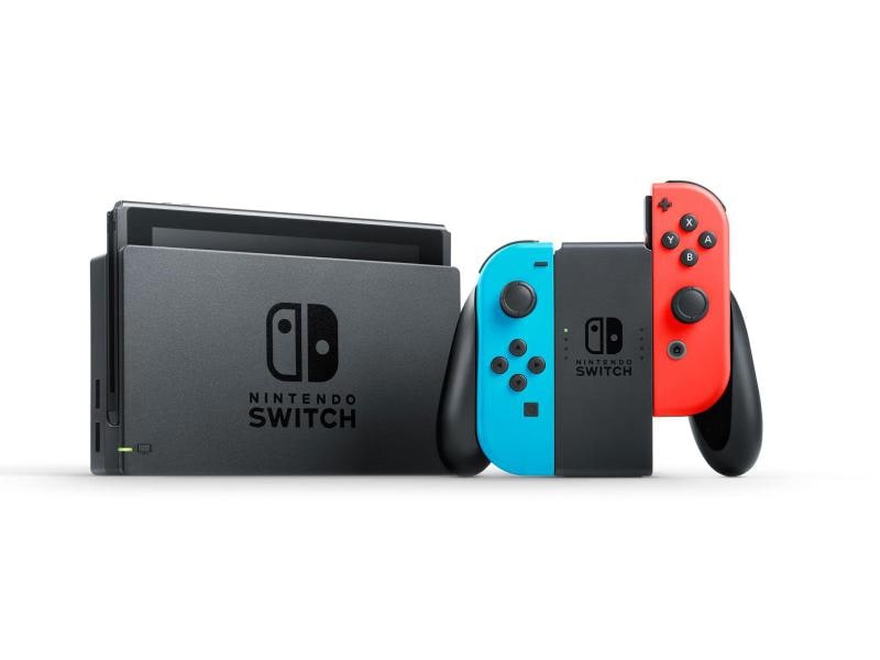 Nintendo Switch Rot/Blau inklusive Mario Party Superstars Die Spielkonsole für zu Hause und unterwegs