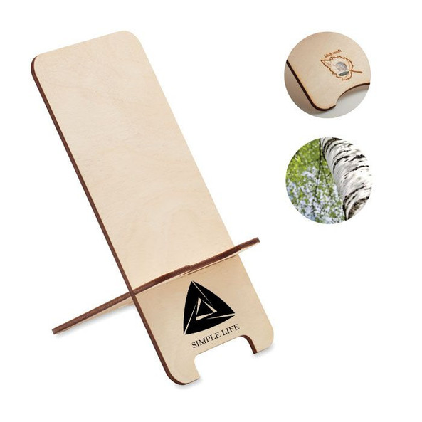 GiftRetail MO6690 - GROUW STAND Support de téléphone en bouleau