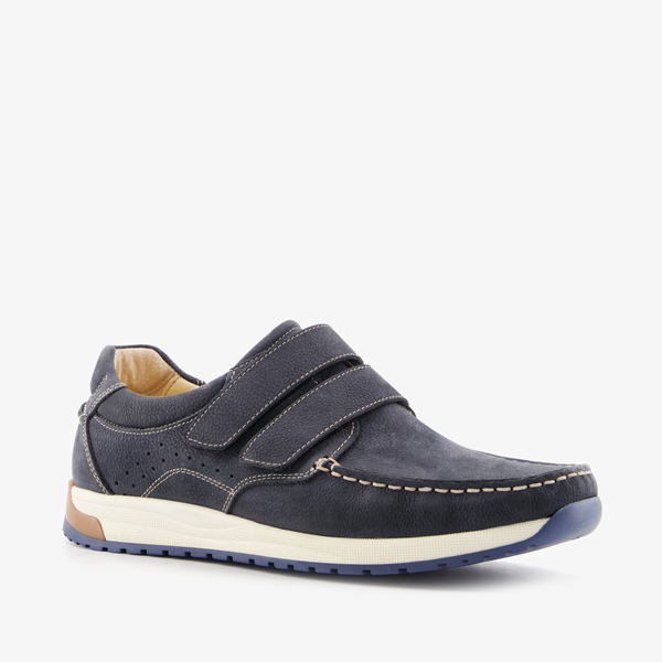 Van Beers leren heren instappers blauw
