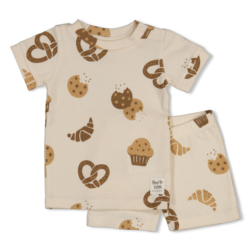 Feetje shortama Cosy Crumbs - Premium Summerwear, offwhite