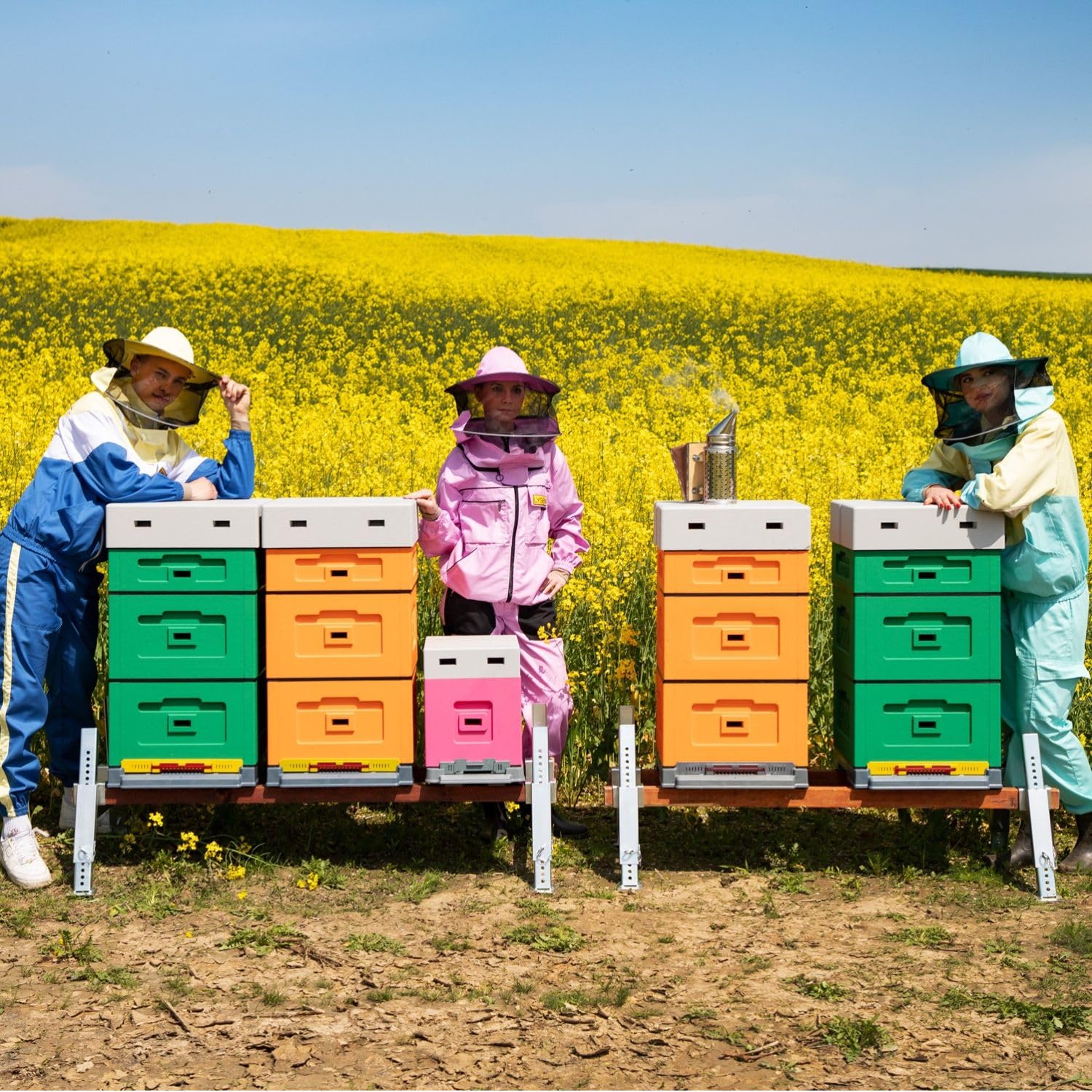 LYSON Bienenbeute Styropor Dadantbeute Dadant Blatt Beute OPTIMA Bienenstock-Set mit niedrigem Varroa-Kunststoffboden (DUNKELBLAU) für die Selbstmontage (Passende Rahmen:47×43,5x30cm;47×43,5x15,9cm)