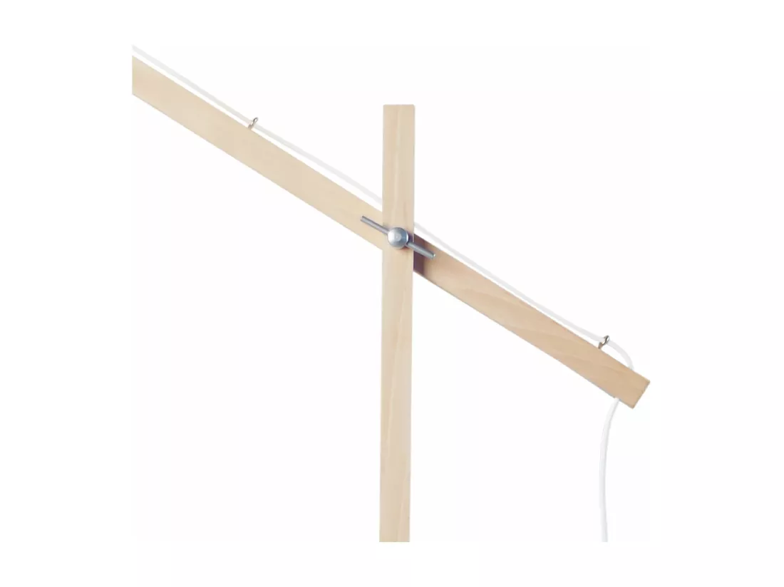 Lampadaire articulé bois ércru180 cm.