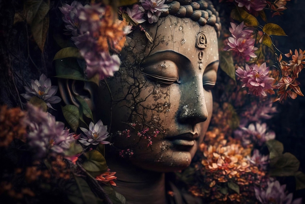Akustikbild ZEN FLOWER BUDDHA 80x120cm, 6kg