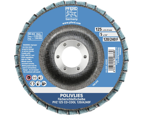 Reinigingsschijf PFERD PVZ keramiek Ø 125x22,23 mm korrel CO-COOL 120/A 240 F