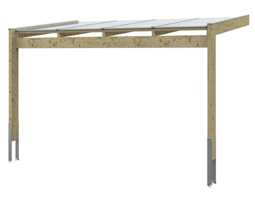 SKAN HOLZ Novara terrasoverkapping met paalbeugels 450x259 cm naturel