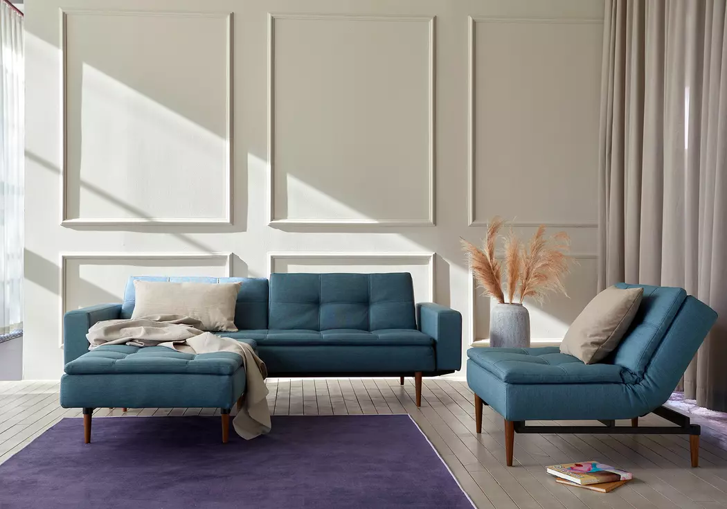 Schlafsofa mit Armlehnen Dublexo Styletto dunkel