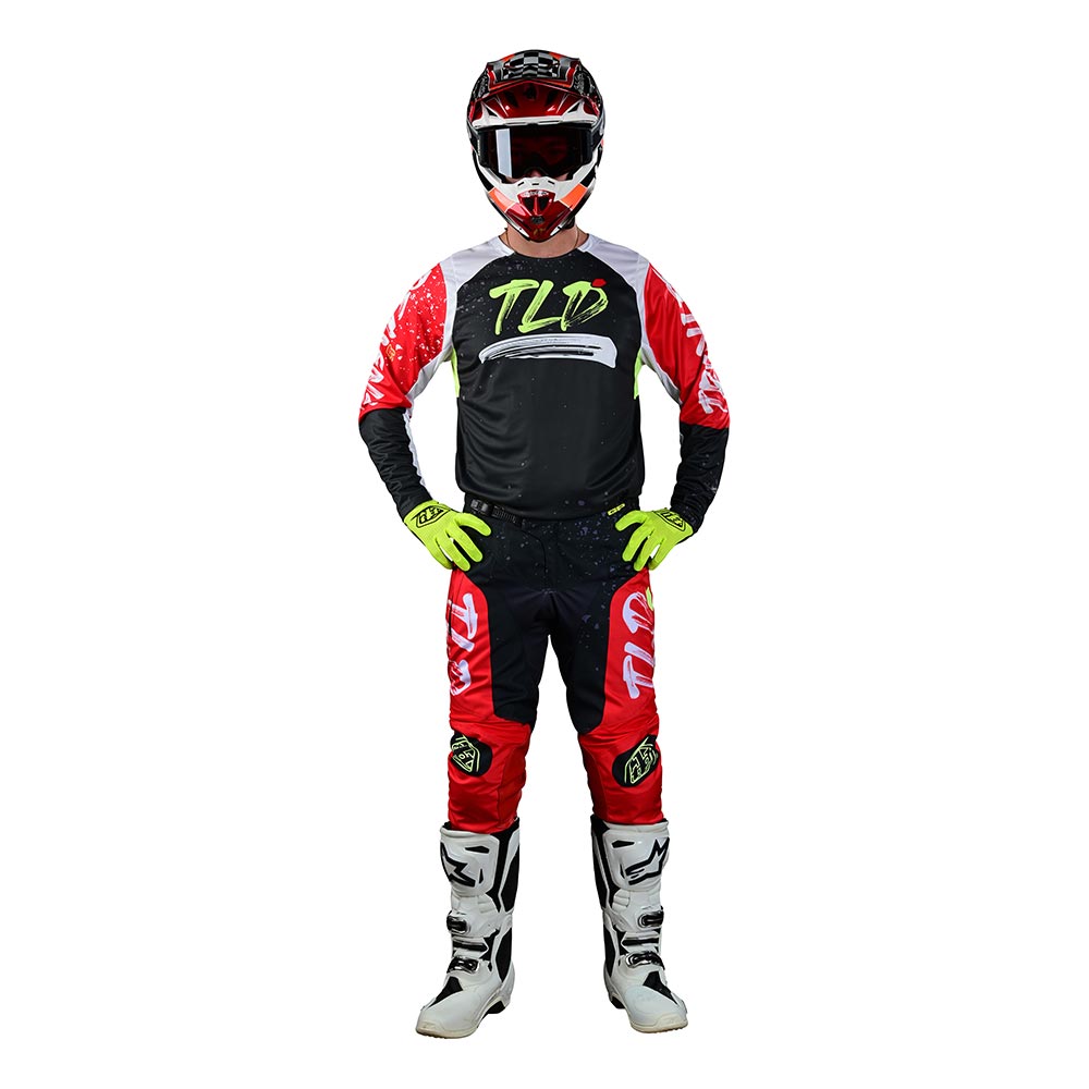 Troy Lee Designs - Maillot GP Pro Partical Noir / Rouge fluo / Blanc