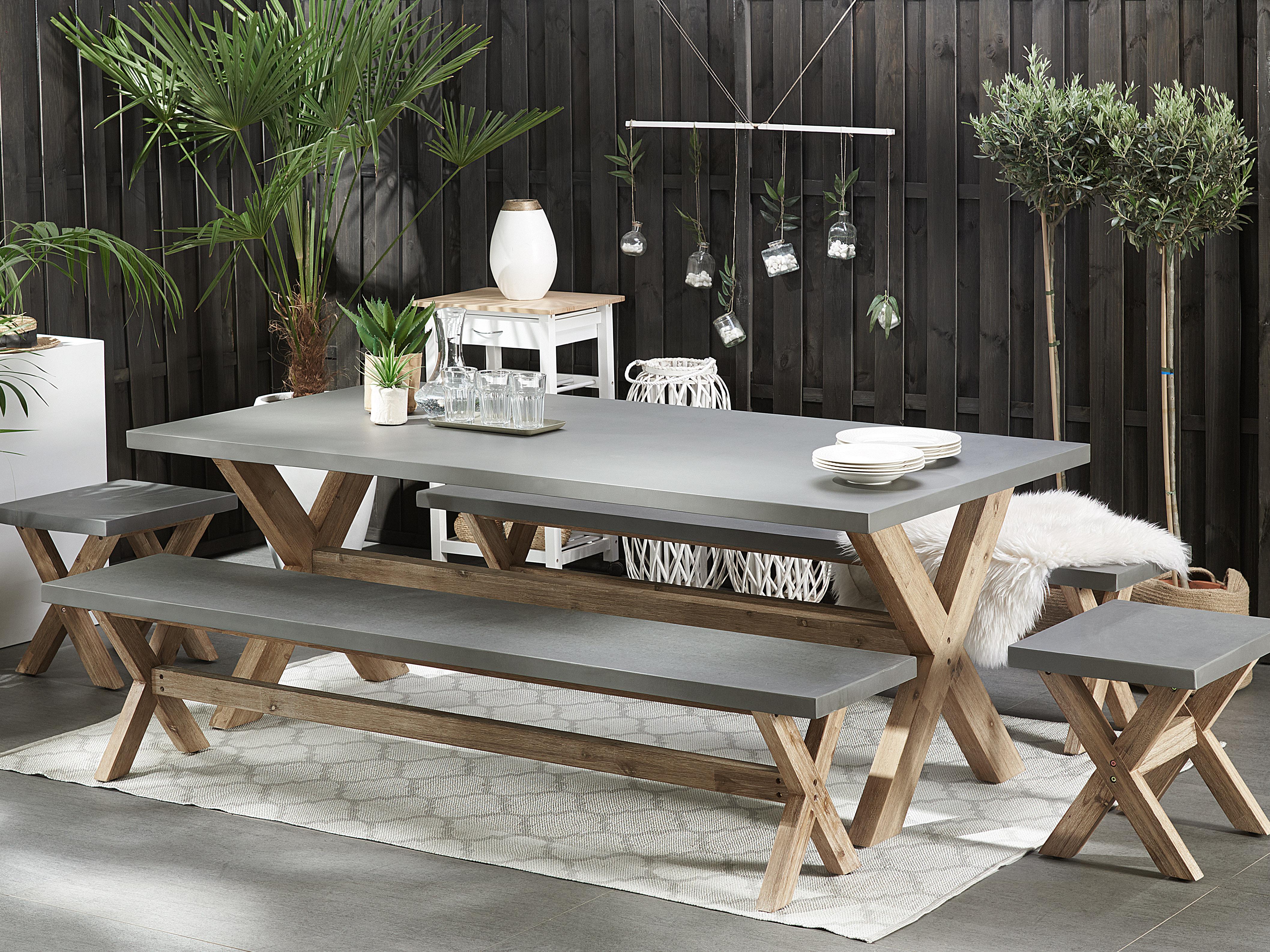 Tuin eettafel OLBIA 200 cm 100 cm Beton Grijs
