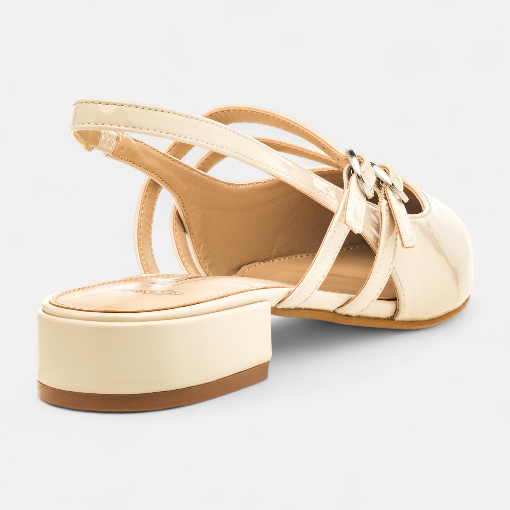 Escarpins avec bride arrière Femme beige