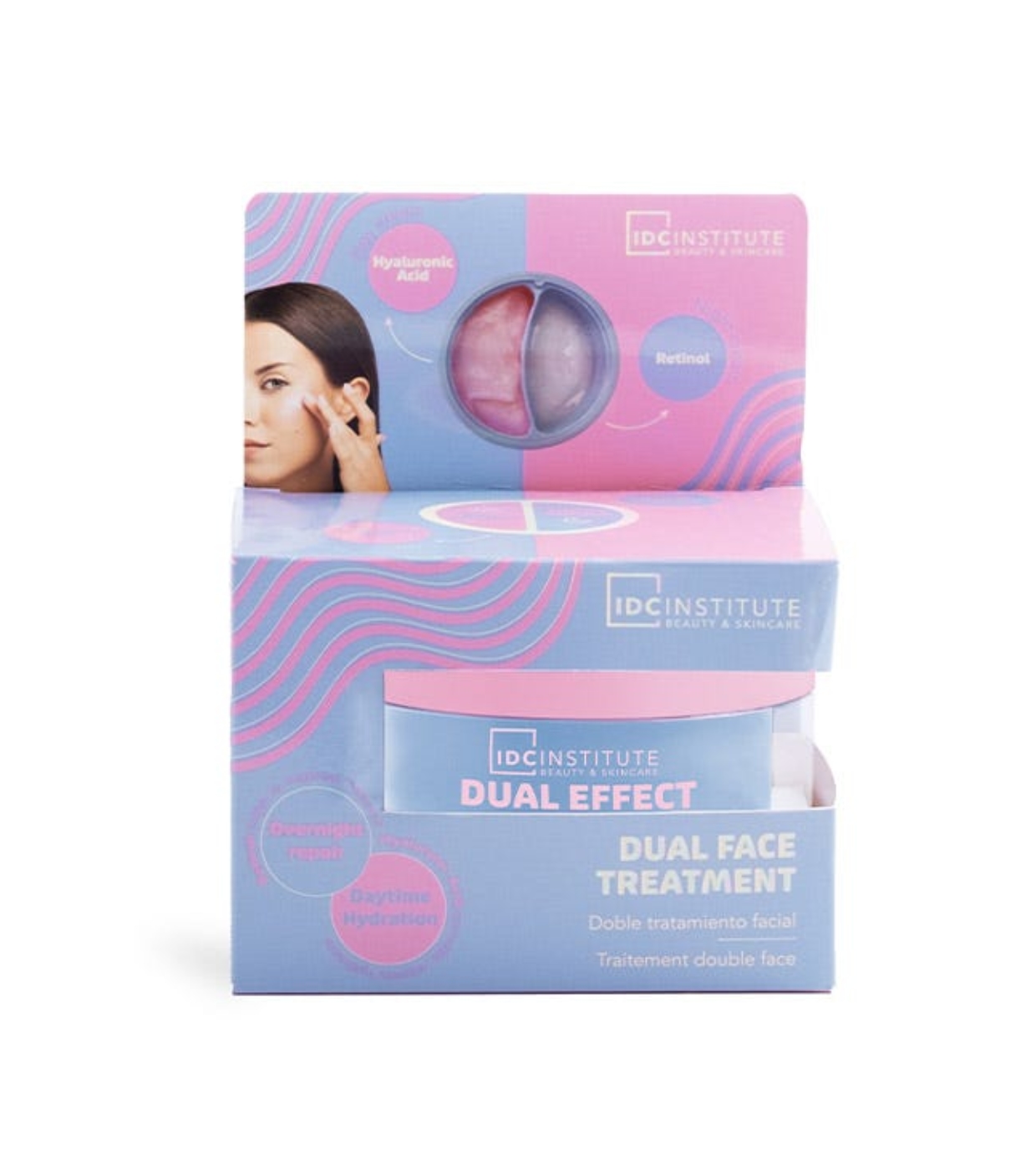 IDC Institute - Creme facial com ácido hialurônico e retinol Dual Effect Day & Night