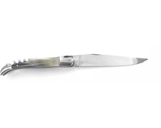 Laguiole Tradition 12 cm - 2 mitres - 2 pièces - Pointe de Corne Couteau de Poche Forge de Laguiole