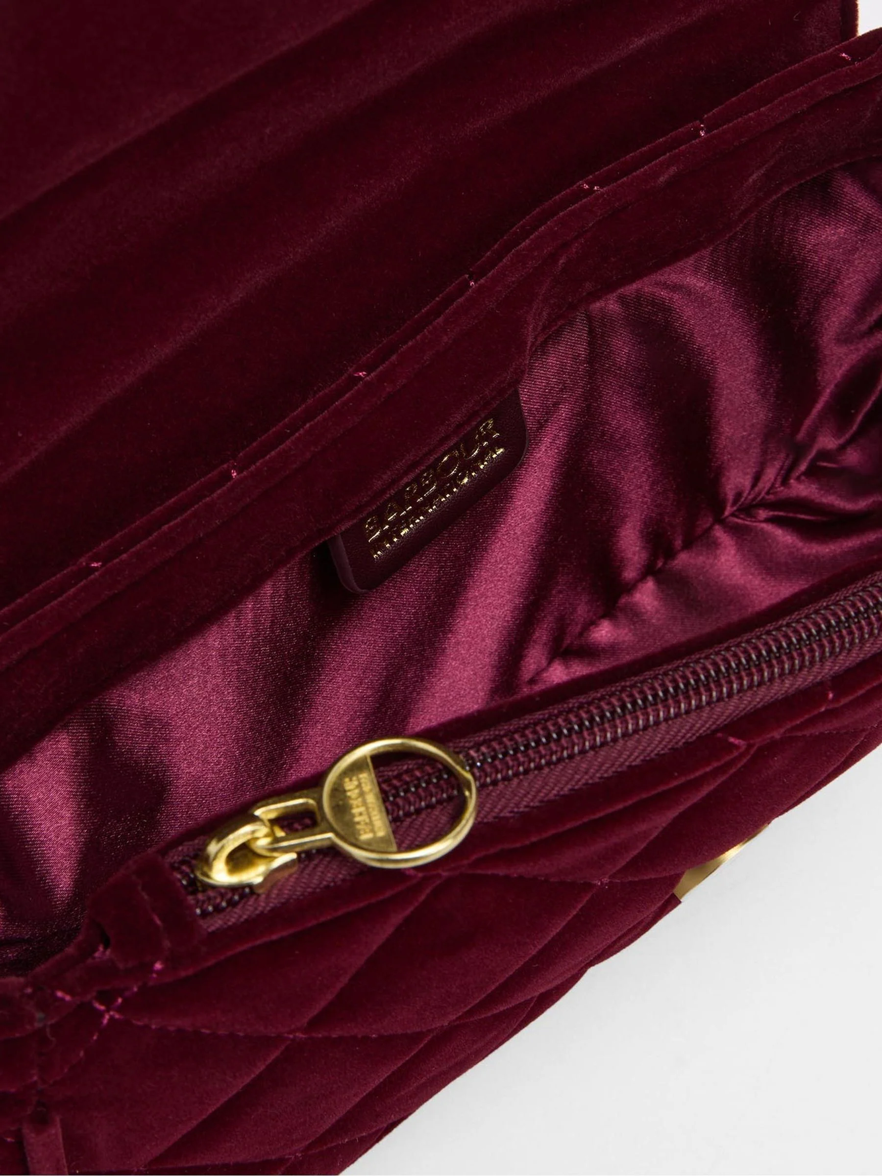 Rood - Barbour® International Quilted Velvet Mini Soho Crossbody Bag