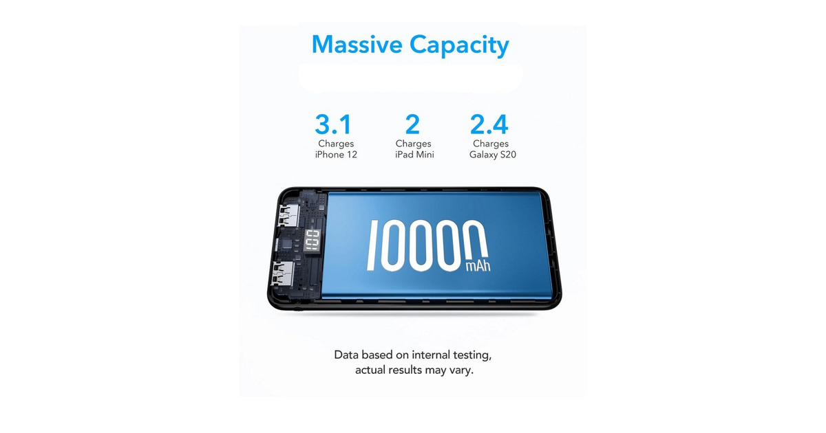 VEGERL10 powerbank 10.000mAh  (Zwart)