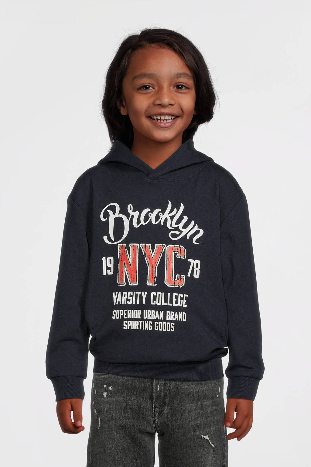 NAME IT hoodie NKMVUGO met printopdruk donkerblauw