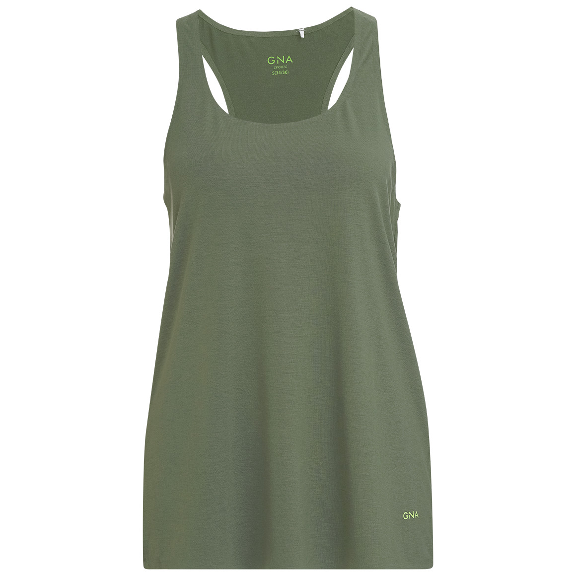 Gina Sports Damen Sport-Top unifarben oliv