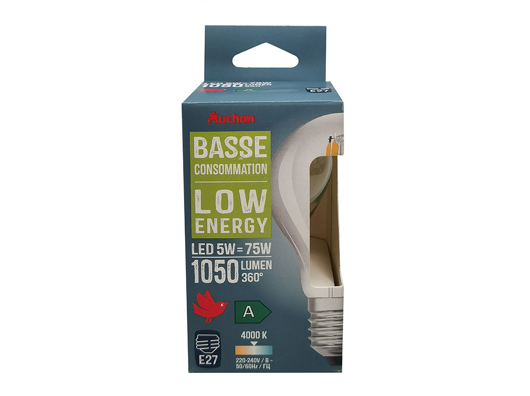 LÂMPADA LED CLASSE A AUCHAN BRANCA E27 75W