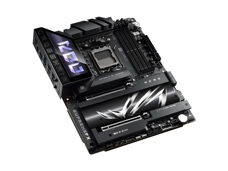 ASUS ROG CROSSHAIR X870E HERO - Bundkort - ATX - Socket AM5 - AMD X870E Chipset - USB4, USB-C 3.2 Gen2, USB 3.2 Gen 2 - Wi-Fi 7, 2.5 Gigabit LAN, 5 Gigabit Ethernet, Bluetooth - onboard grafik (CPU påkrævet) - HD Audio (8-kanaler)