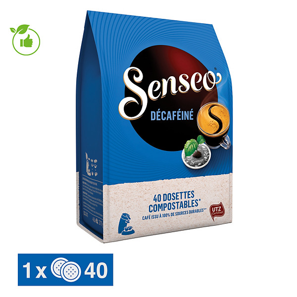 Café Senseo® décaféiné, paquet de 40 dosettes