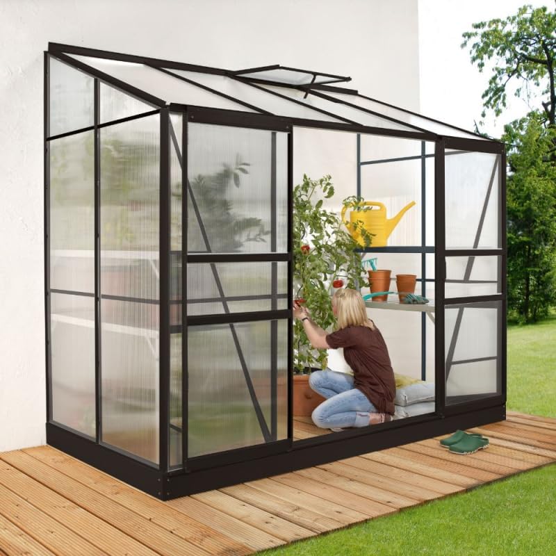 Gewächshaus Vitavia Ida 3300 Schwarz Polycarbonat 4 mm 132 x 257 H 222 cm