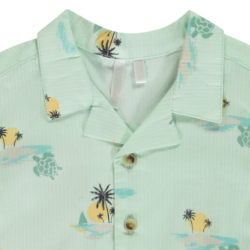 Chemise manches courtes imprimé îles pour bébé garçon - Vert