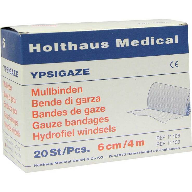 Ypsigaze Mullbinde 6cmx4m, 20 St