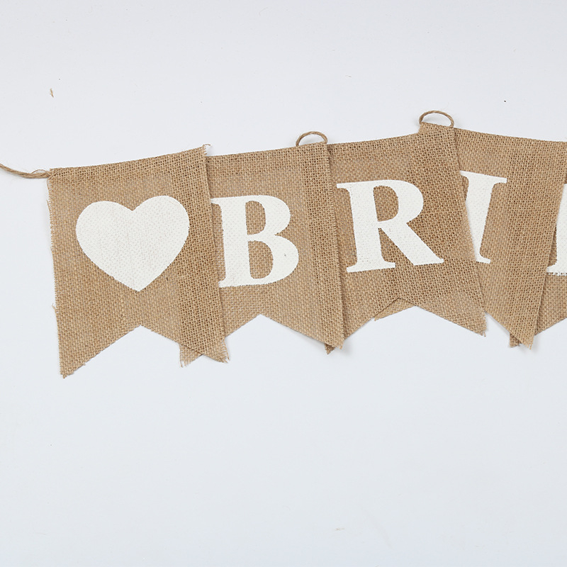 (2.8m) Jute Bride To Be Girlande Junggesellinnenabschied Party Dekoration - Braun / Weiss