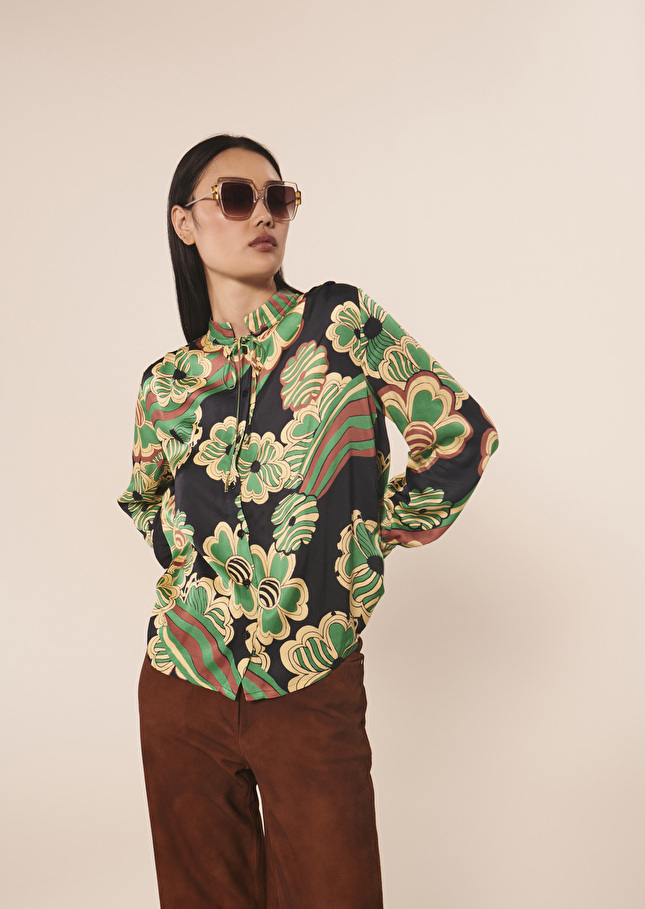 Chemise Clembleu nuit imprimée à fleurs