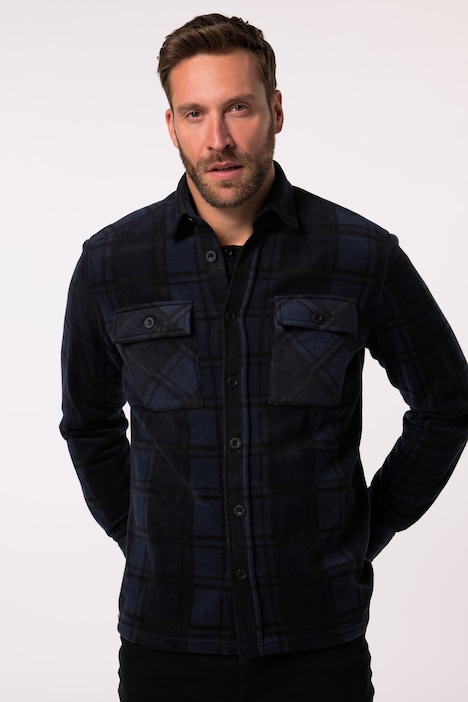 JP 1880 Fleece-Karohemd, Workwear, Langarm, Kentkragen, Modern Fit, bis 8 XL