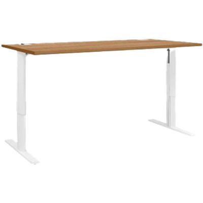 Bureau YES ! - 120 cm - Pieds ajustables blancs - Merisier