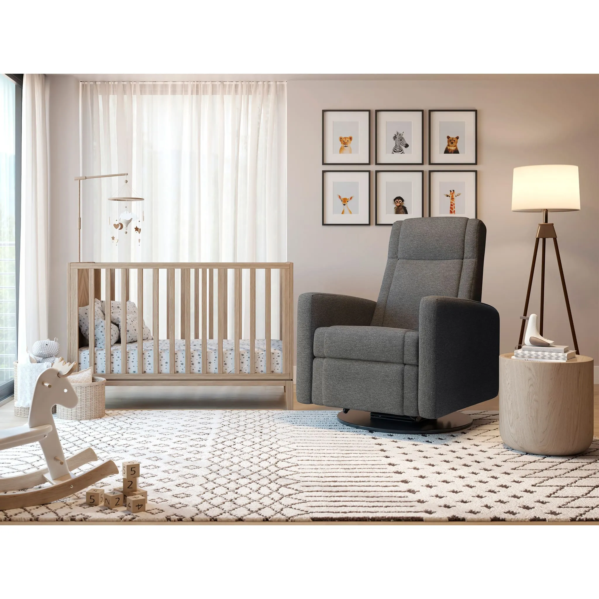 Jaymar BB Fauteuil Berçant et Pivotant Nelly - Nexus Charcoal  Noir