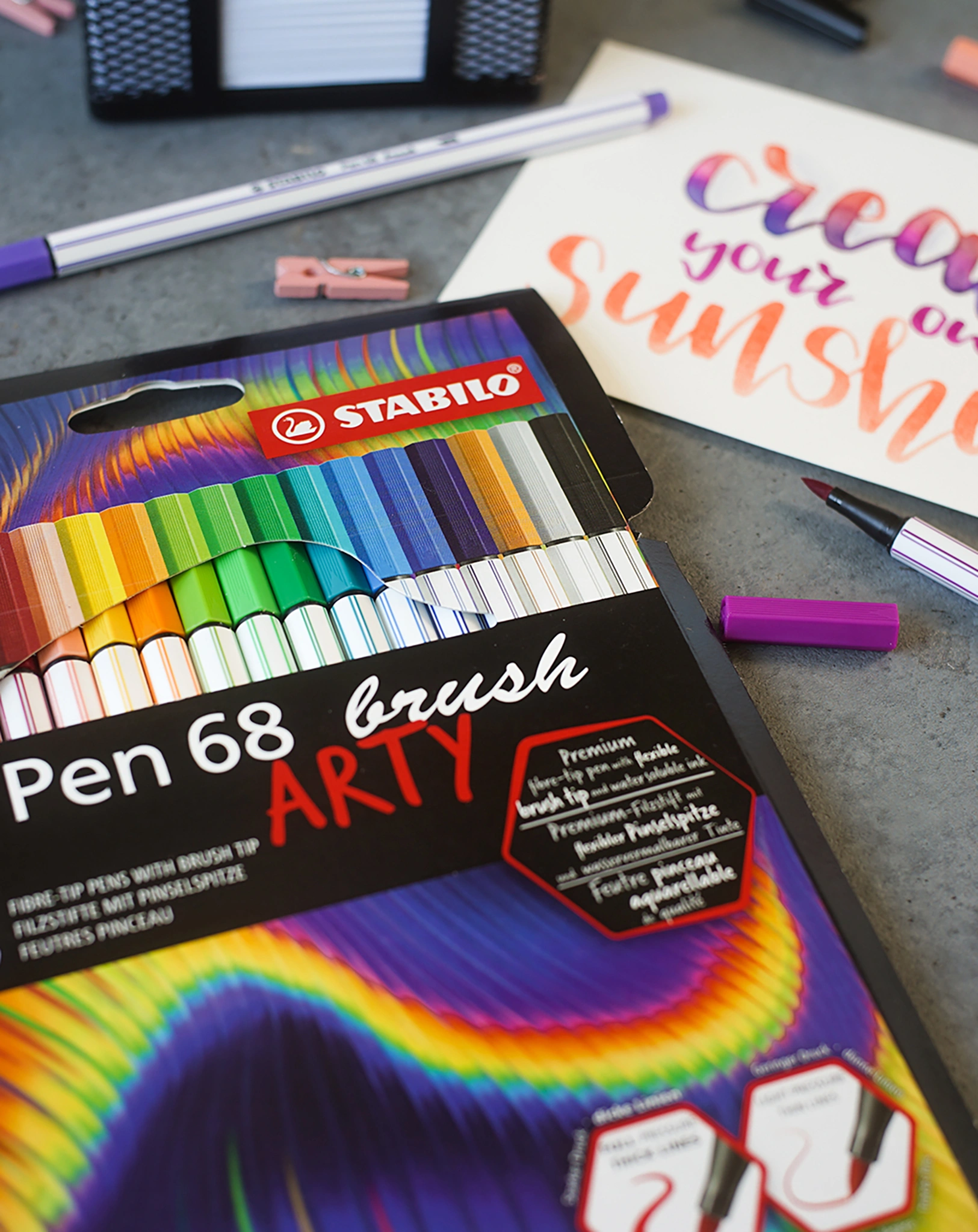 Premium-Filzstift STABILO® Pen 68 brush ARTY 18er-Pack
