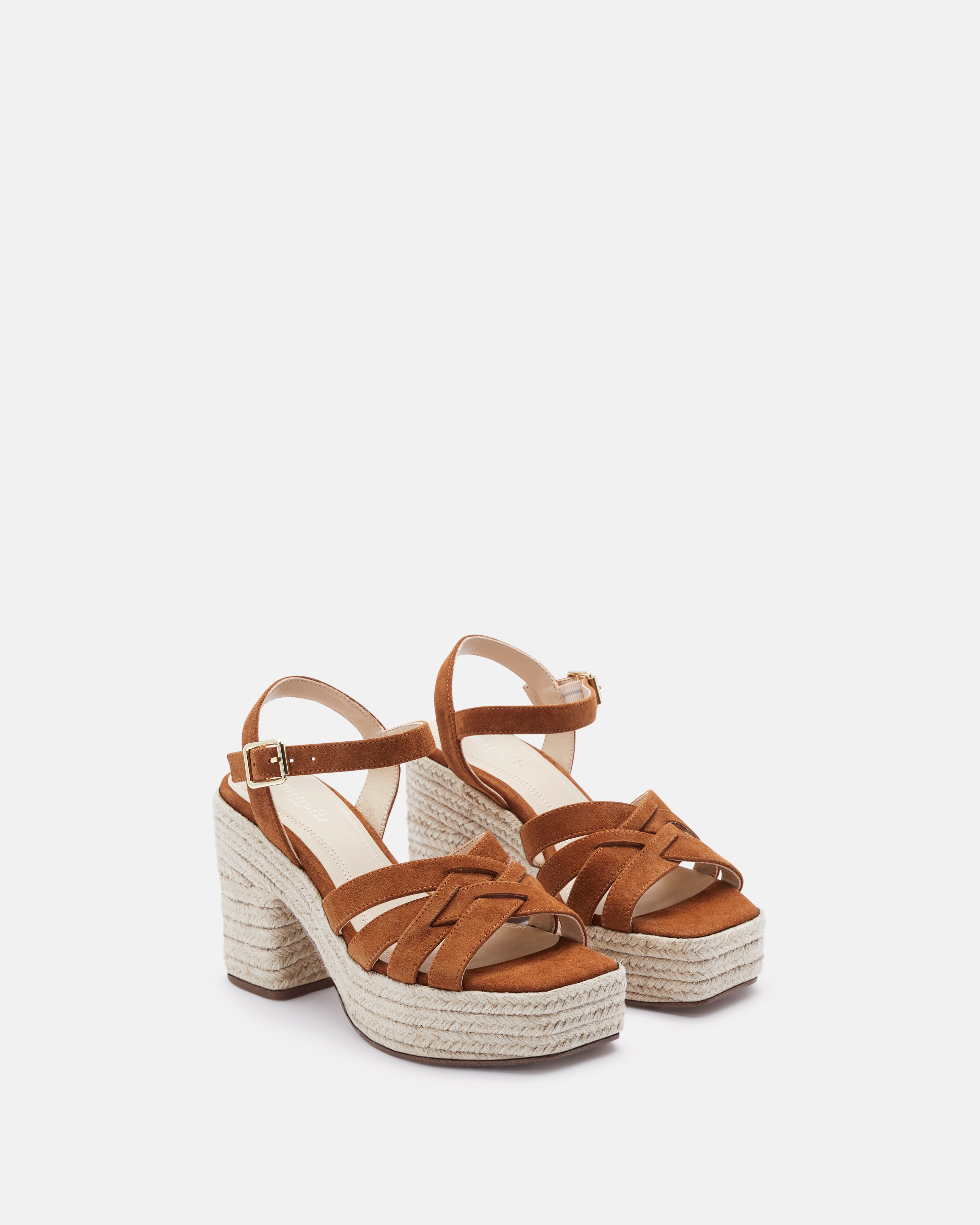SANDALES JUTIA/VEL COGNAC