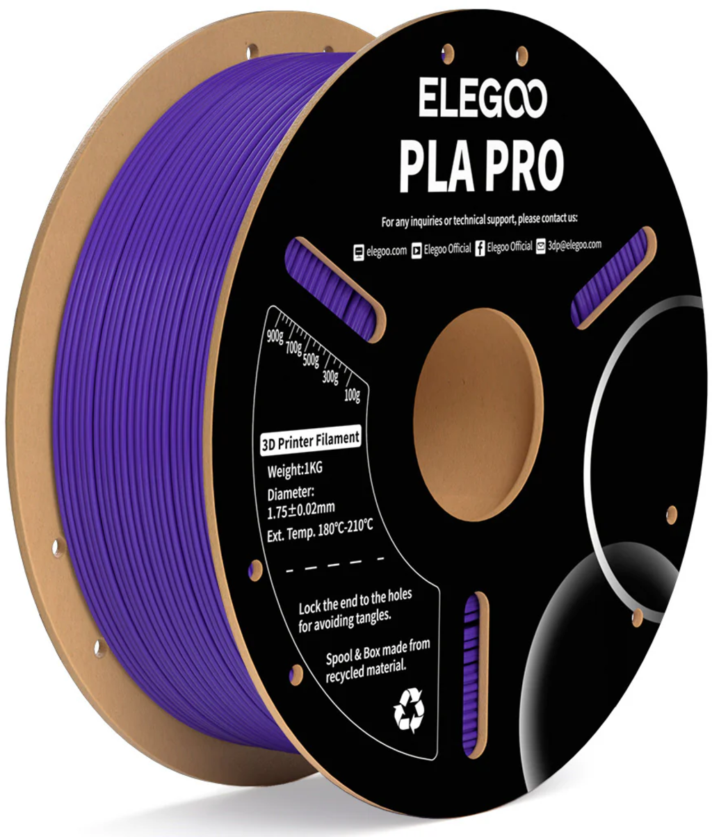 Elegoo  PLA Pro Purple, 1,75 mm / 1000 g    PLA mit hervorragender Starrheit, Steifheit & Temperaturbeständigkeit in Violett