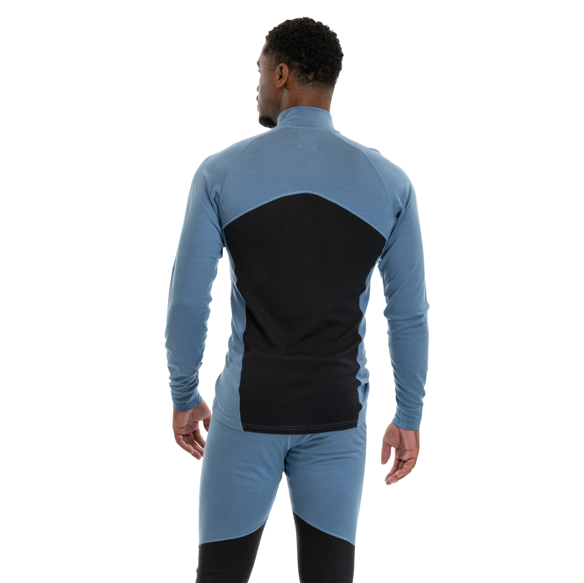 Inner:Pure Merino Half Zip Men Elemental Blue / Dark Shadow Grey