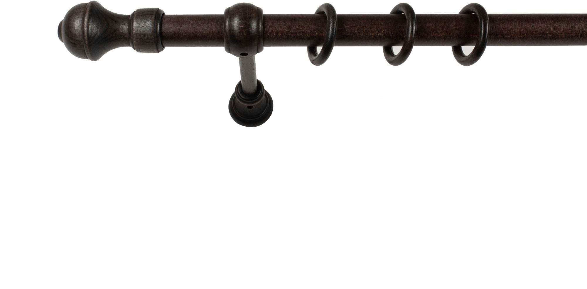 SN DECO GROUP Gardinenstange »Ares« 1 läufig-läufig Fixmass 28 mm, Holz, verschiedene Längen und Farben, Komplettset