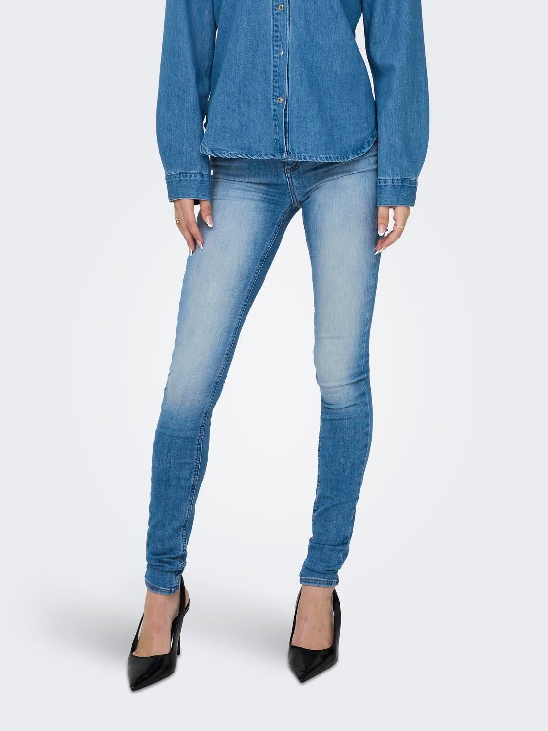 ONLBLUSH Hohe Taille Skinny Fit Jeans Light Blue Denim